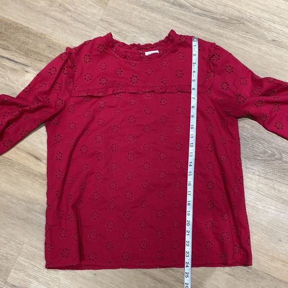 J. Crew Pink Eyelet Long Sleeve - Picture 14 of 15